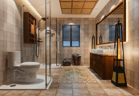 3d-rendering-vintage-bathroom-with-luxury-tropical
